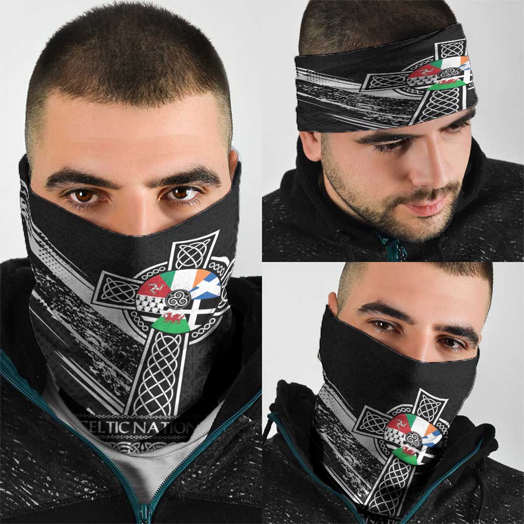 Cross Celtic Nations Neck Gaiter Six Celtic Countries Grunge Style LT18