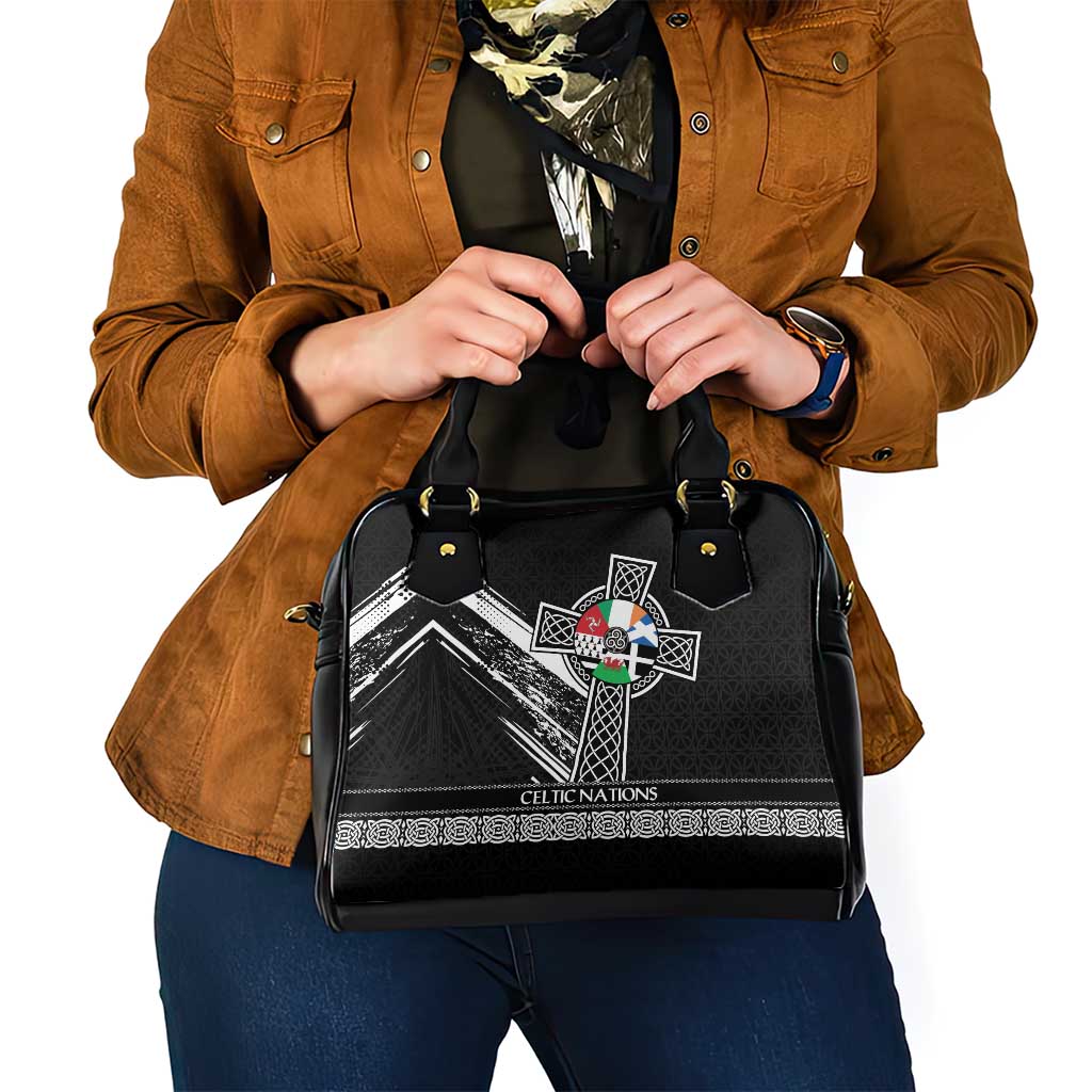 Cross Celtic Nations Shoulder Handbag Six Celtic Countries Grunge Style LT18