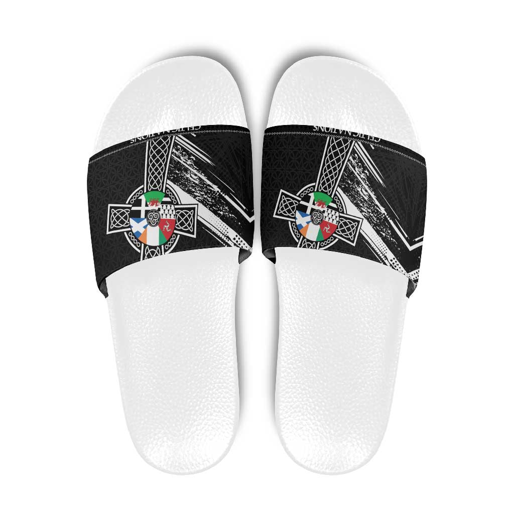 Cross Celtic Nations Slide Sandals Six Celtic Countries Grunge Style LT18