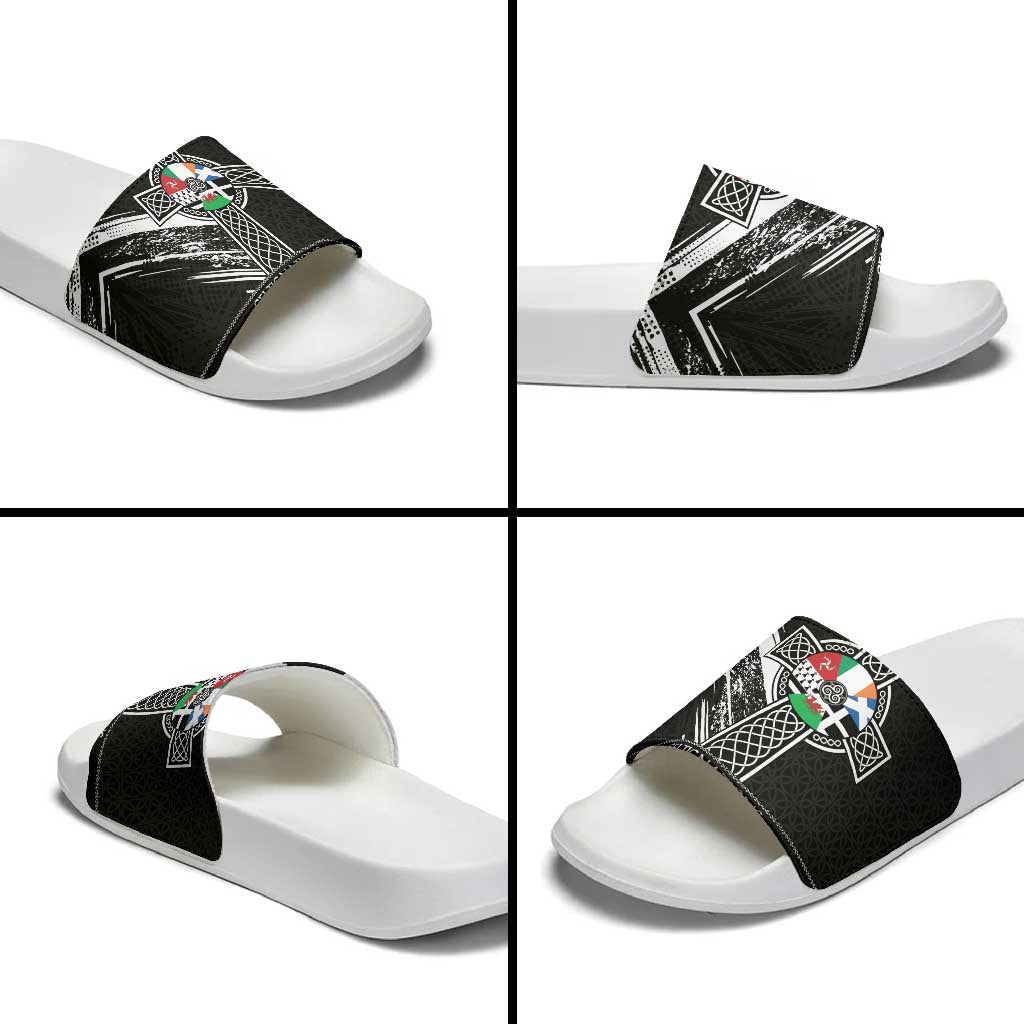 Cross Celtic Nations Slide Sandals Six Celtic Countries Grunge Style LT18