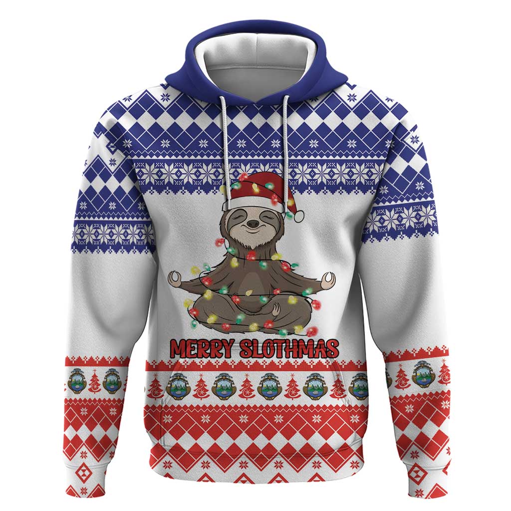 Costa Rica Christmas Hoodie Merry Slothmas LT18