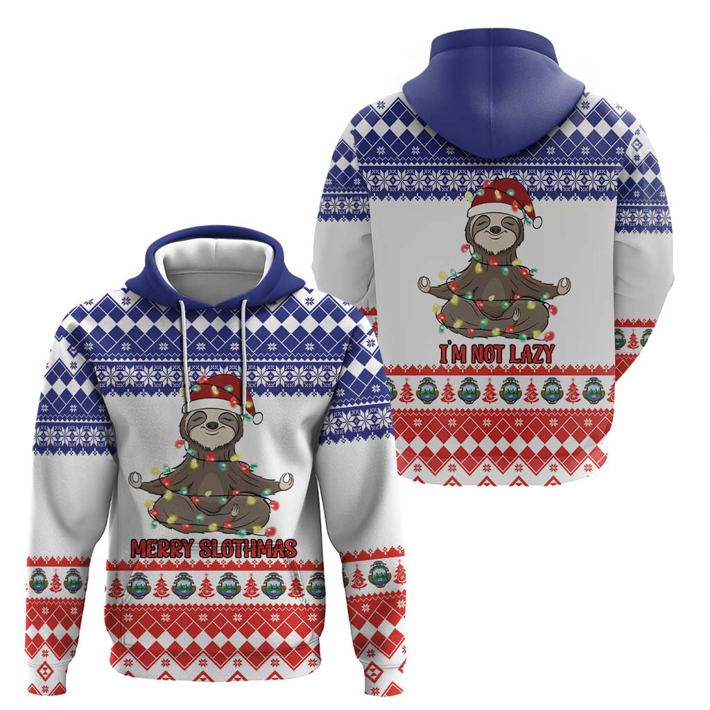 Costa Rica Christmas Hoodie Merry Slothmas LT18