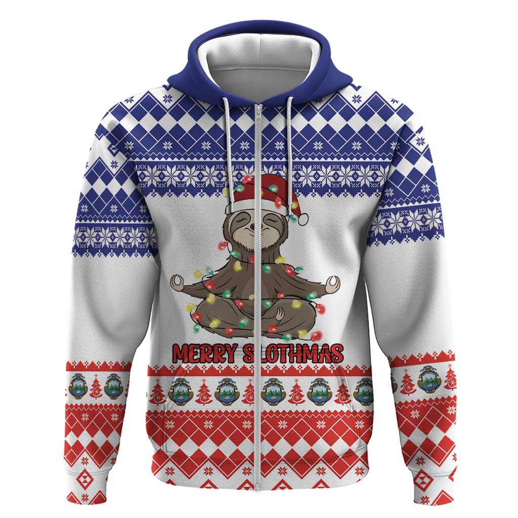 Costa Rica Christmas Hoodie Merry Slothmas LT18