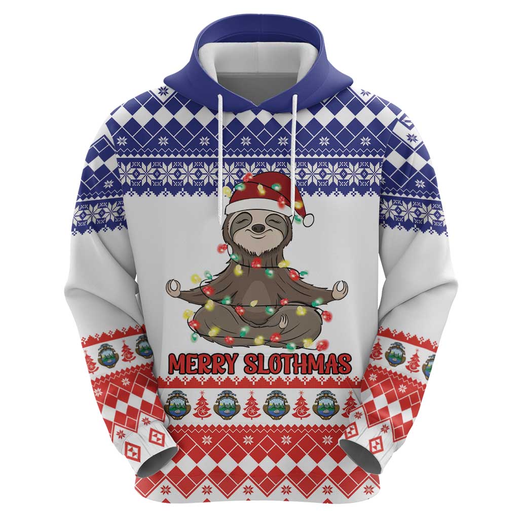 Costa Rica Christmas Hoodie Merry Slothmas LT18