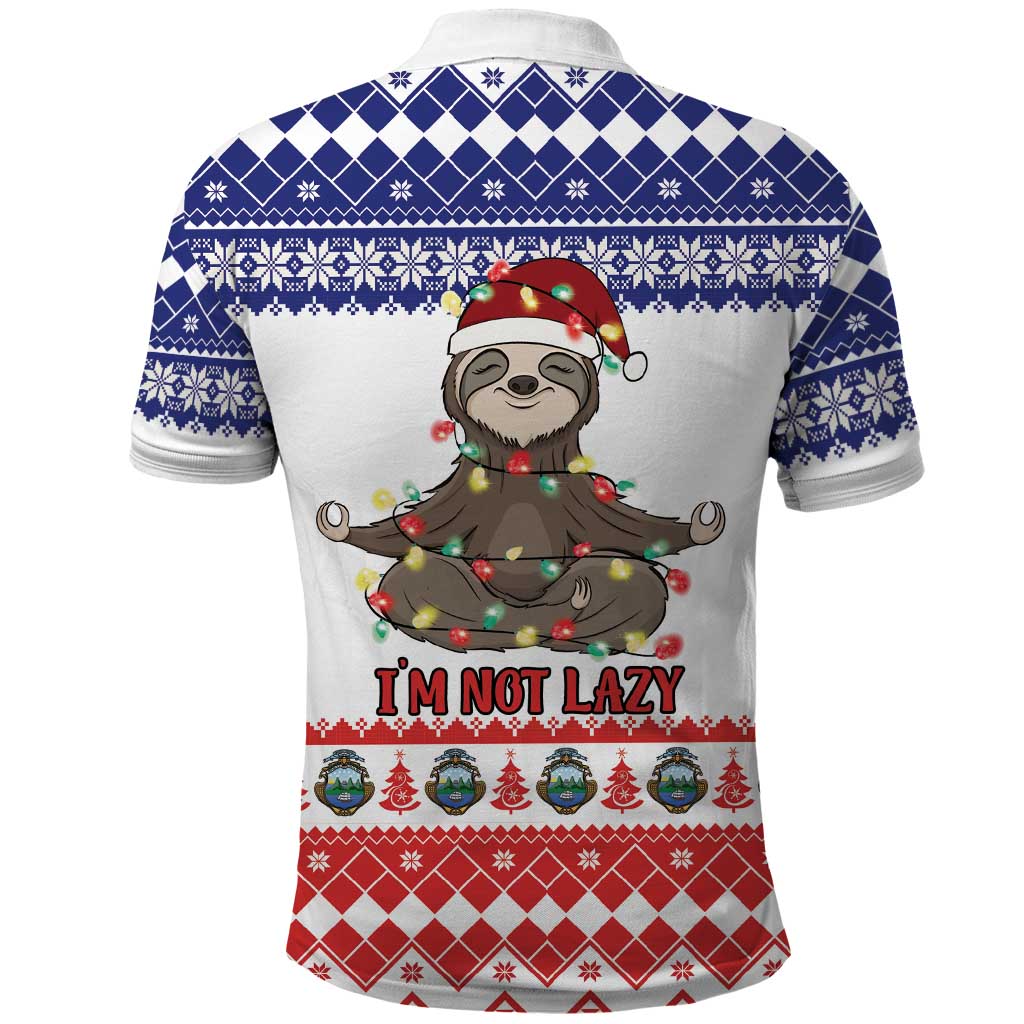 Costa Rica Christmas Polo Shirt Merry Slothmas LT18