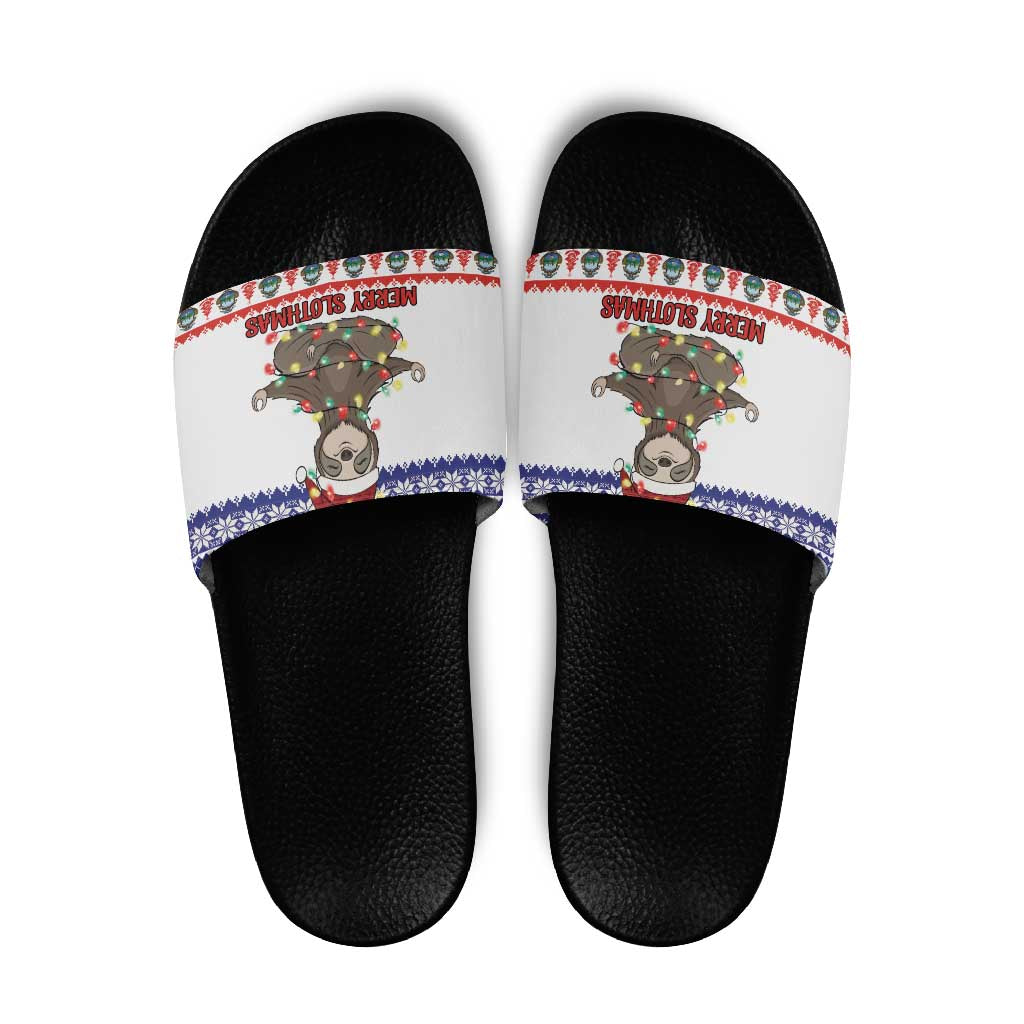 Costa Rica Christmas Slide Sandals Merry Slothmas LT18