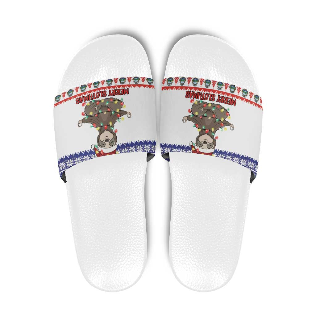Costa Rica Christmas Slide Sandals Merry Slothmas LT18