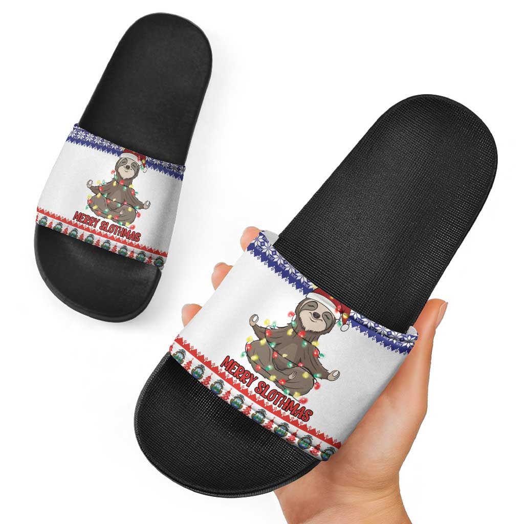 Costa Rica Christmas Slide Sandals Merry Slothmas LT18