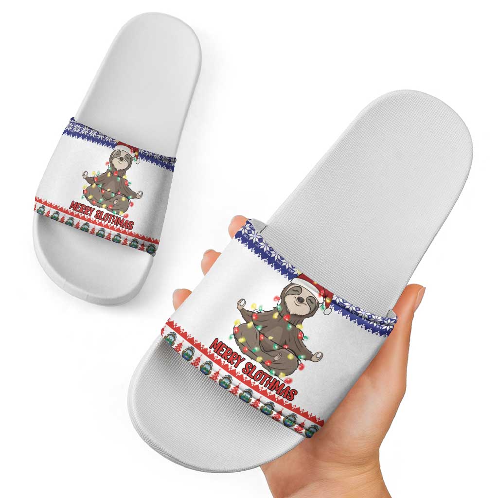 Costa Rica Christmas Slide Sandals Merry Slothmas LT18