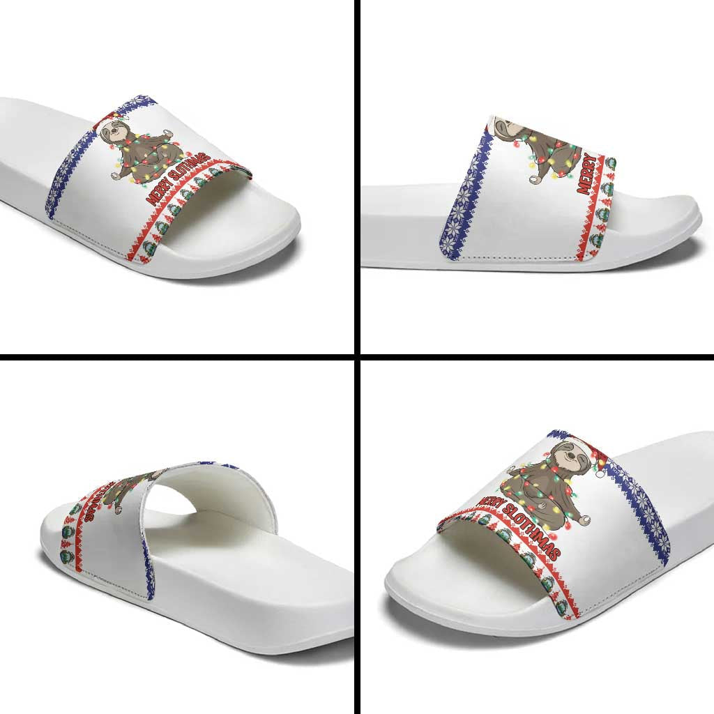 Costa Rica Christmas Slide Sandals Merry Slothmas LT18