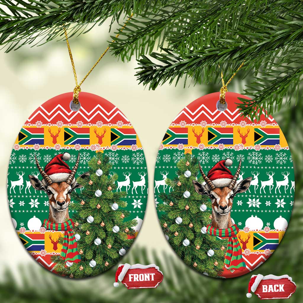 South Africa Christmas Ceramic Ornament Springbok With Christmas Tree LT18