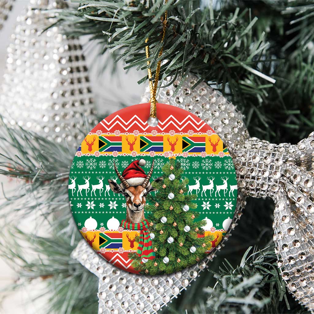 South Africa Christmas Ceramic Ornament Springbok With Christmas Tree LT18