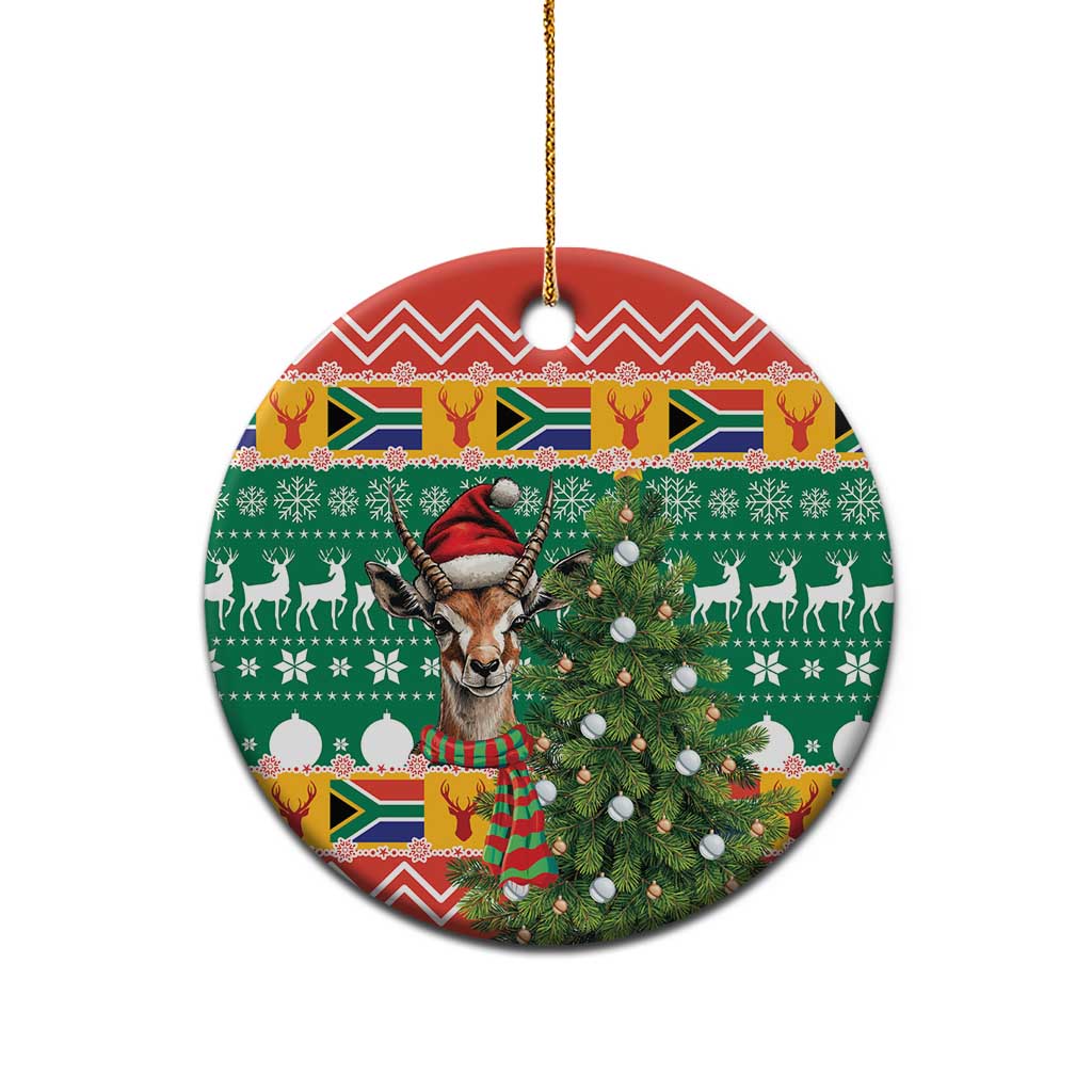South Africa Christmas Ceramic Ornament Springbok With Christmas Tree LT18