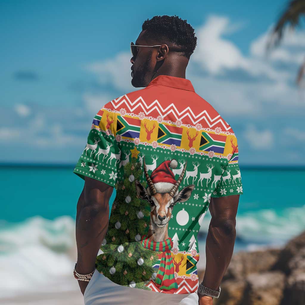 South Africa Springbok Hawaiian Shirt Christmas Tree - Lightning Art LT18