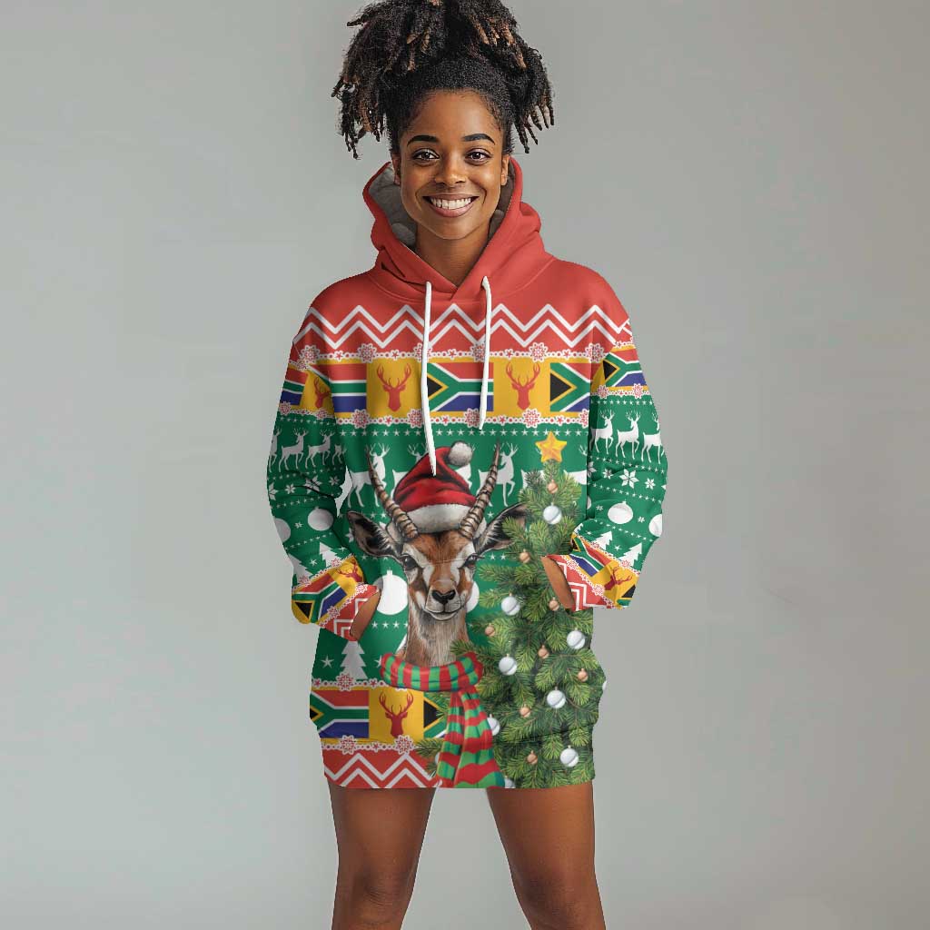 South Africa Springbok Hoodie Dress Christmas Tree - Lightning Art LT18