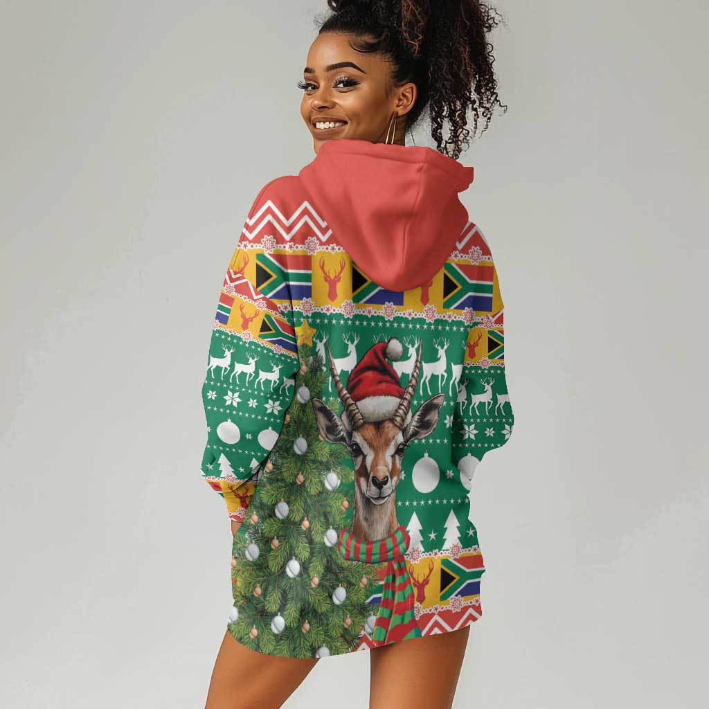 South Africa Springbok Hoodie Dress Christmas Tree - Lightning Art LT18