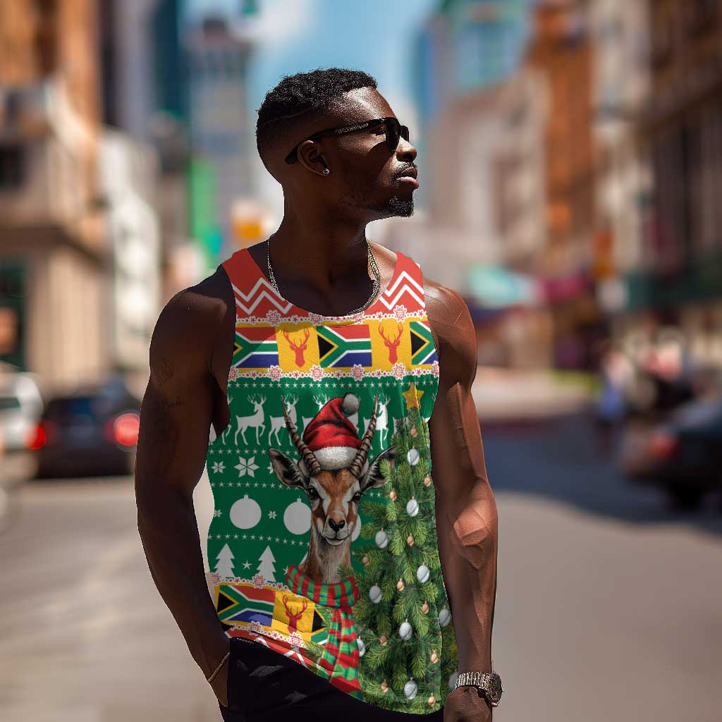 South Africa Springbok Men Tank Top Christmas Tree - Lightning Art LT18