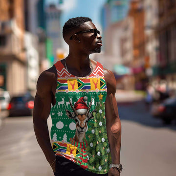 South Africa Springbok Men Tank Top Christmas Tree - Lightning Art LT18