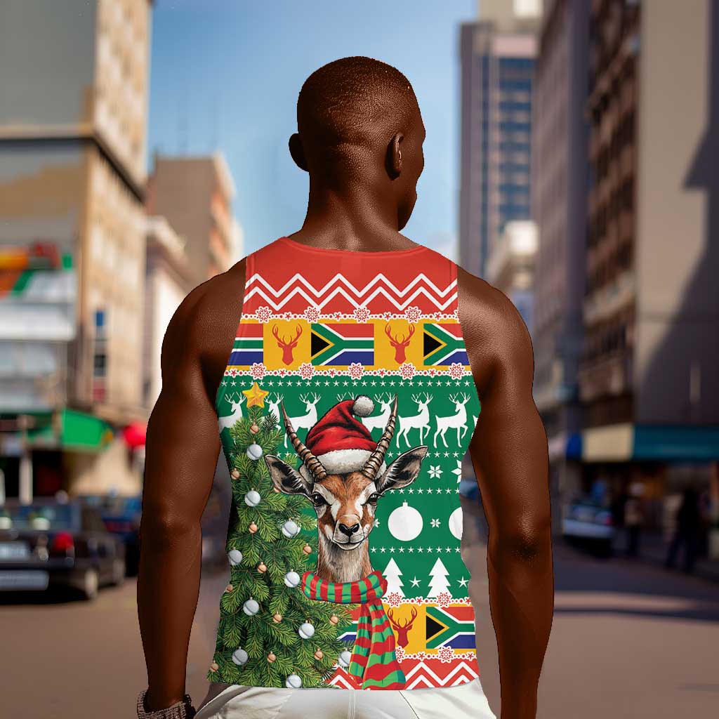 South Africa Springbok Men Tank Top Christmas Tree - Lightning Art LT18