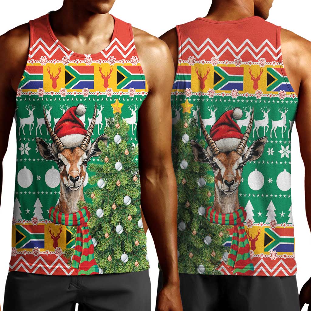 South Africa Springbok Men Tank Top Christmas Tree - Lightning Art LT18