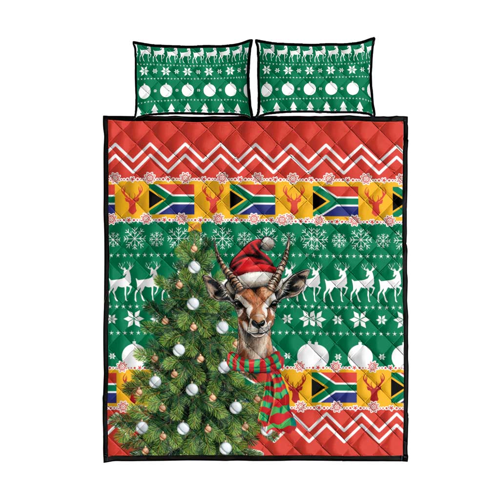 South Africa Springbok Quilt Bed Set Christmas Tree - Lightning Art LT18