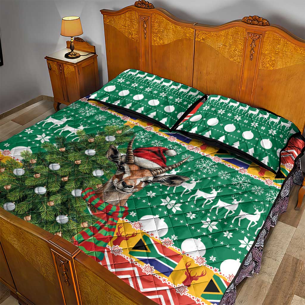 South Africa Springbok Quilt Bed Set Christmas Tree - Lightning Art LT18