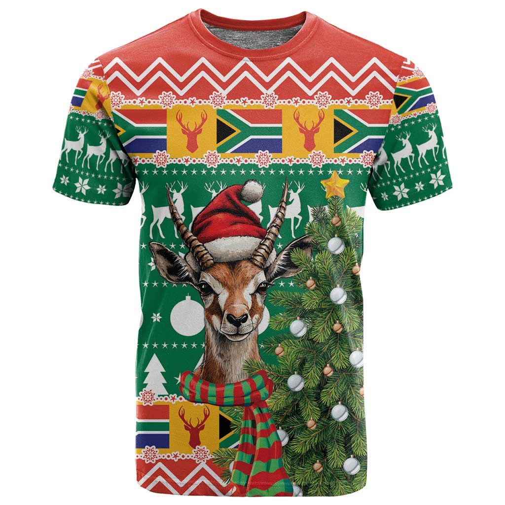 South Africa Springbok T shirt Christmas Tree - Lightning Art LT18