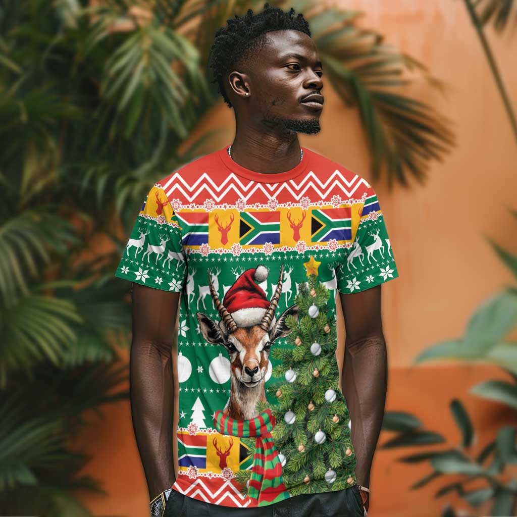 South Africa Springbok T shirt Christmas Tree - Lightning Art LT18