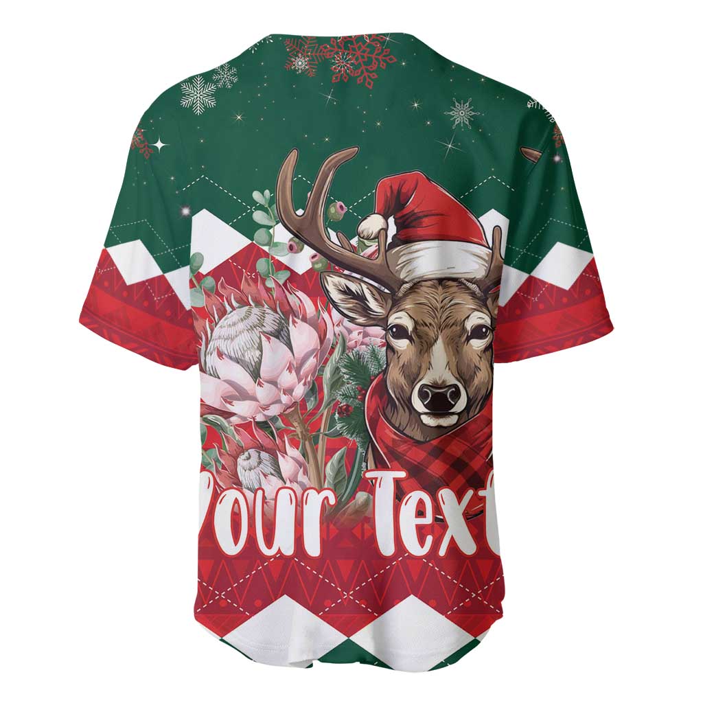 Personalized South Africa Merry Christmas Baseball Jersey Springbok With King Protea LT18
