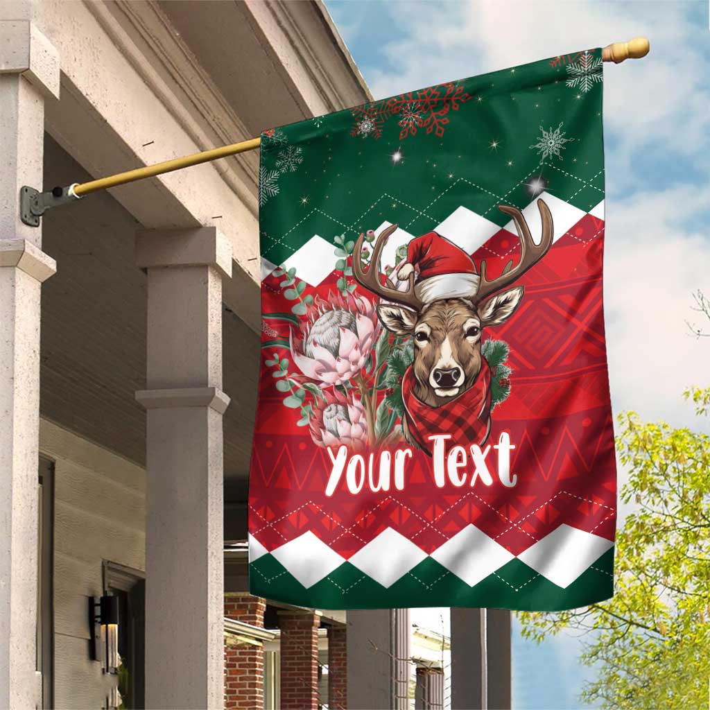 Personalized South Africa Merry Christmas Garden Flag Springbok With King Protea LT18