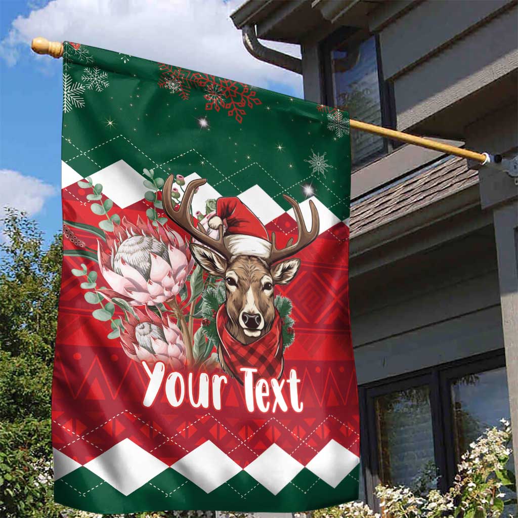 Personalized South Africa Merry Christmas Garden Flag Springbok With King Protea LT18