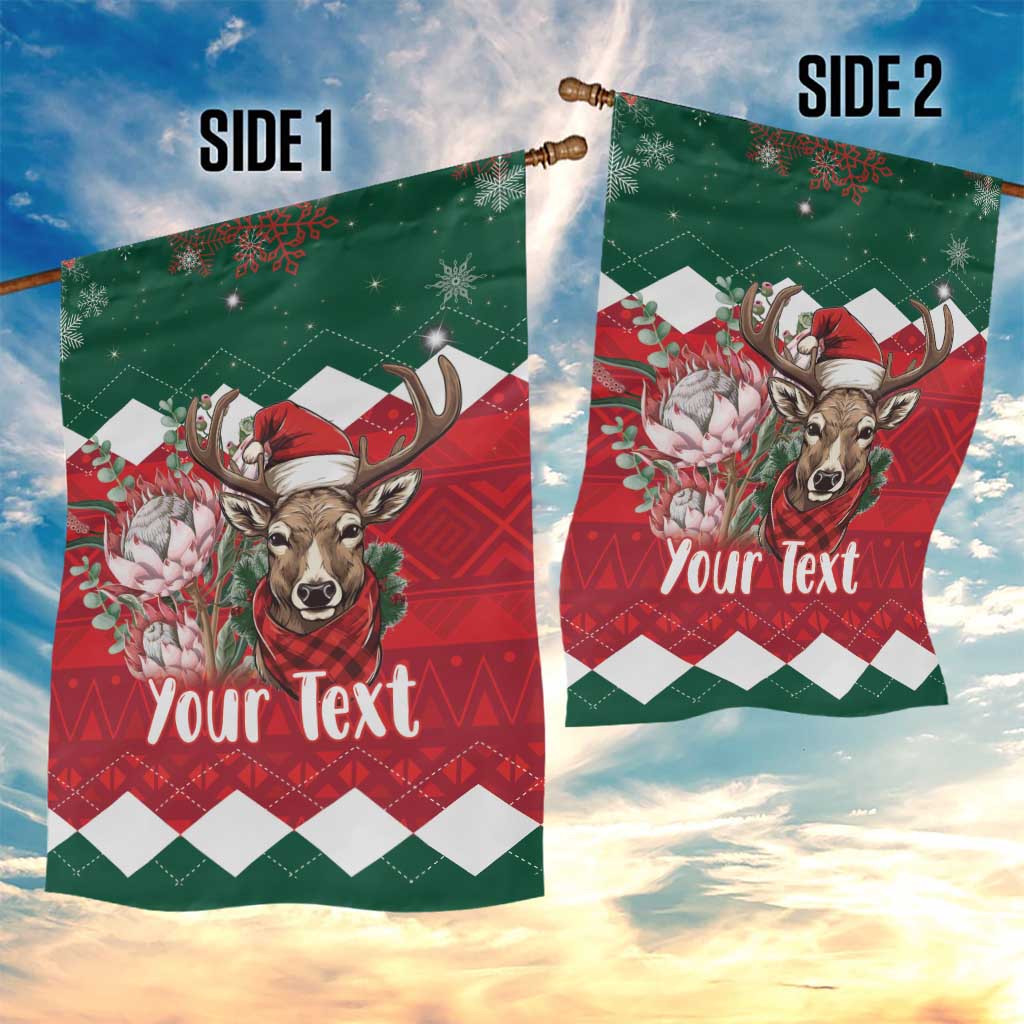 Personalized South Africa Merry Christmas Garden Flag Springbok With King Protea LT18
