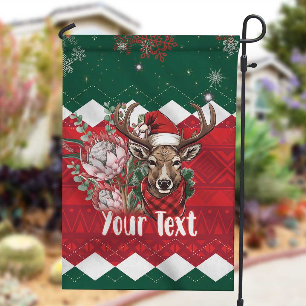 Personalized South Africa Merry Christmas Garden Flag Springbok With King Protea LT18