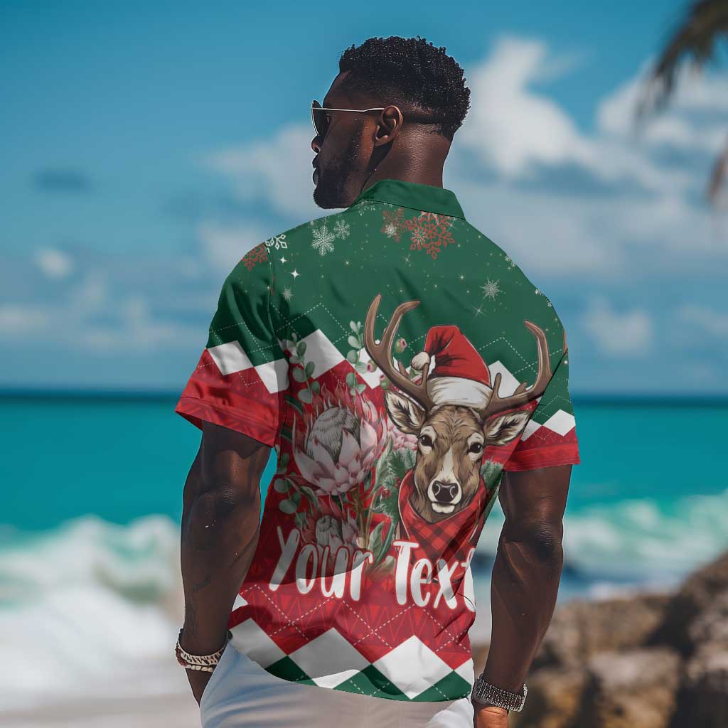 Personalized South Africa Merry Christmas Hawaiian Shirt Springbok With King Protea LT18