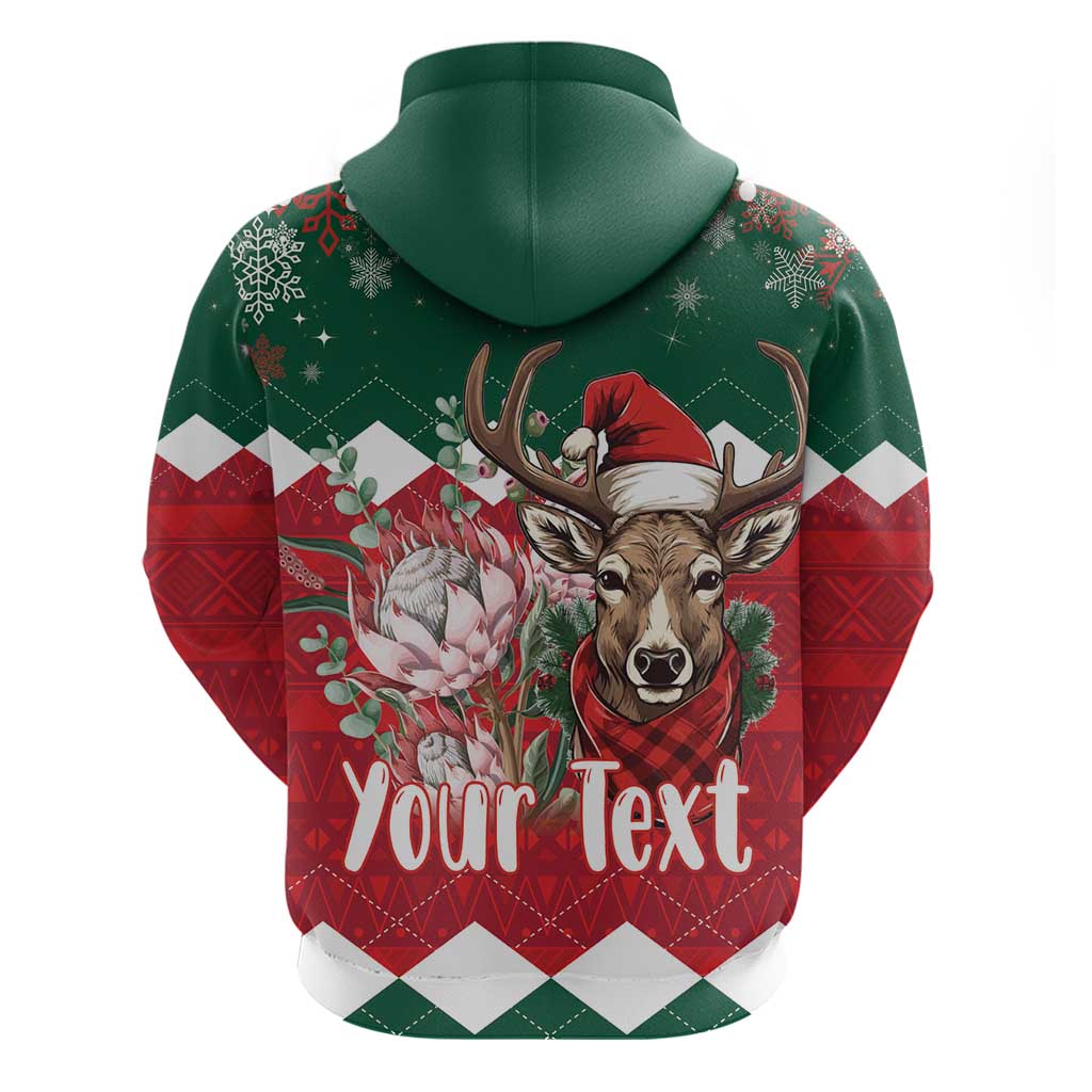Personalized South Africa Christmas Hoodie Springbok With King Protea LT18
