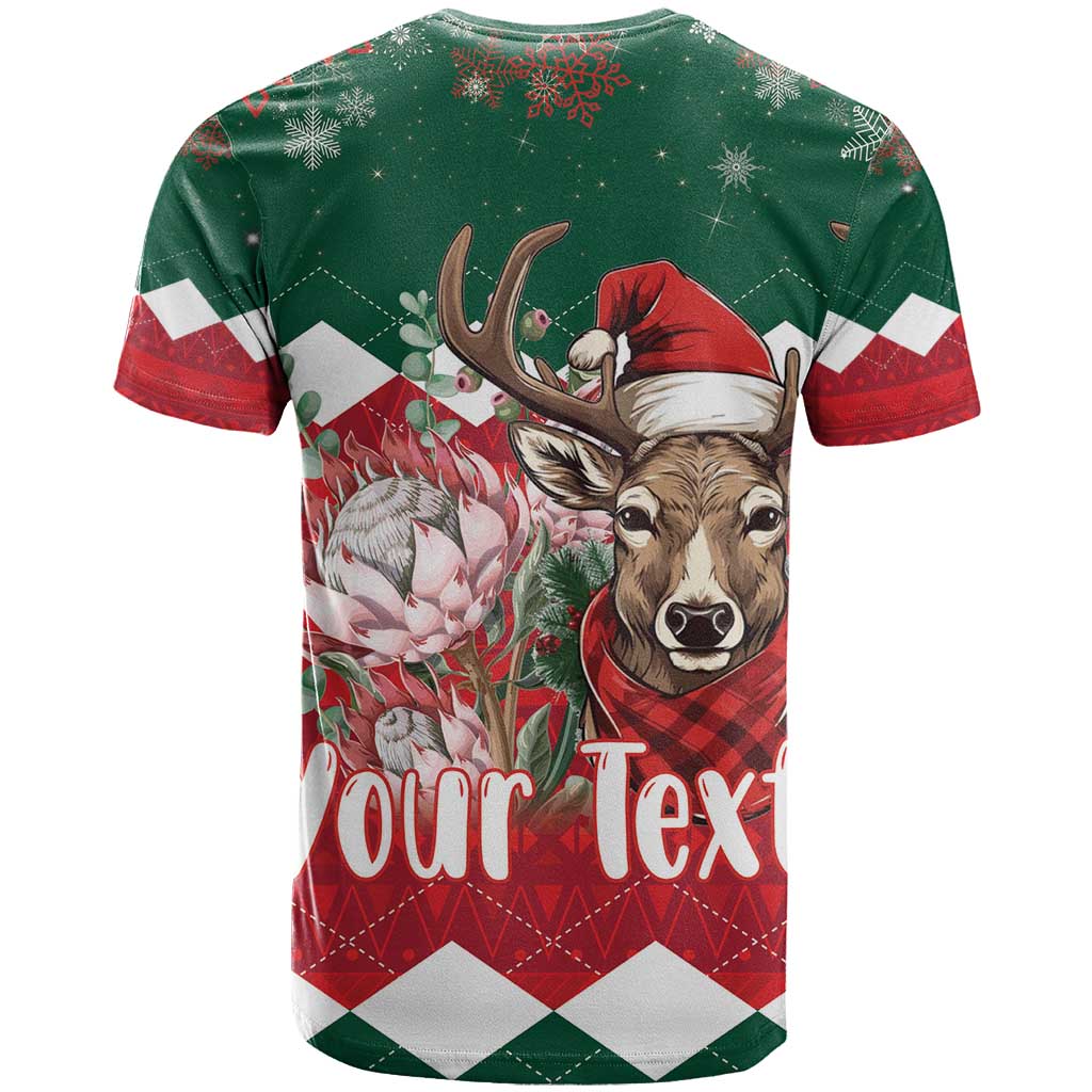 Personalized South Africa Merry Christmas T shirt Springbok With King Protea LT18