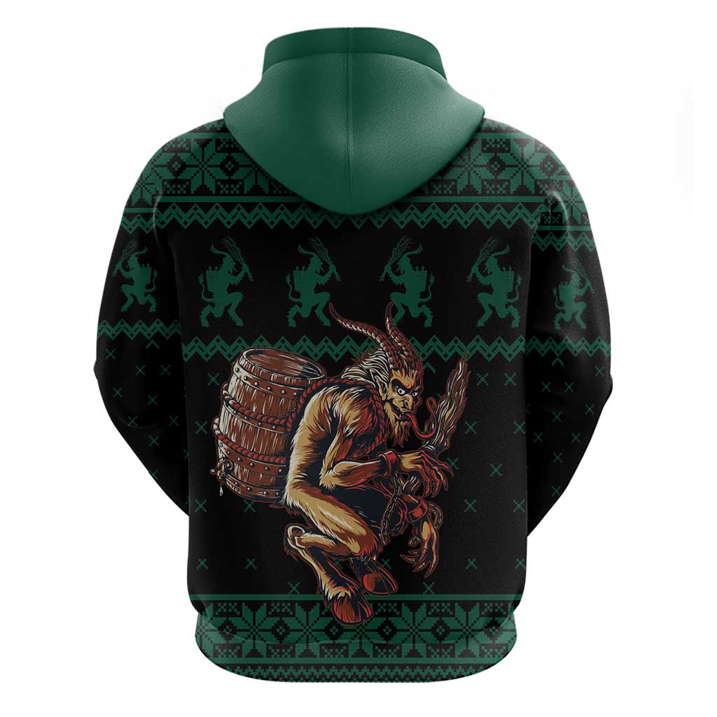 Merry Krampus Creepy Christmas Holiday Hoodie Green Version LT18
