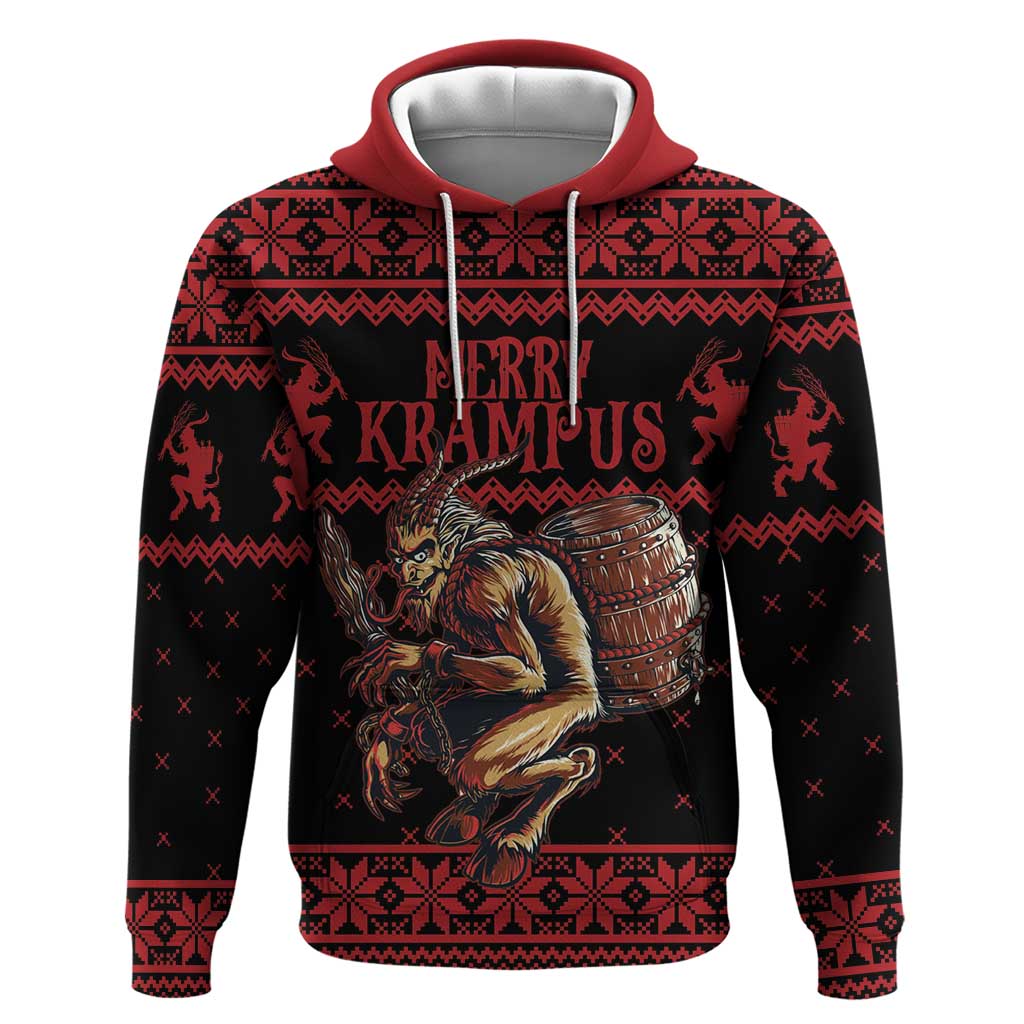 Merry Krampus Creepy Christmas Holiday Hoodie Red Version LT18