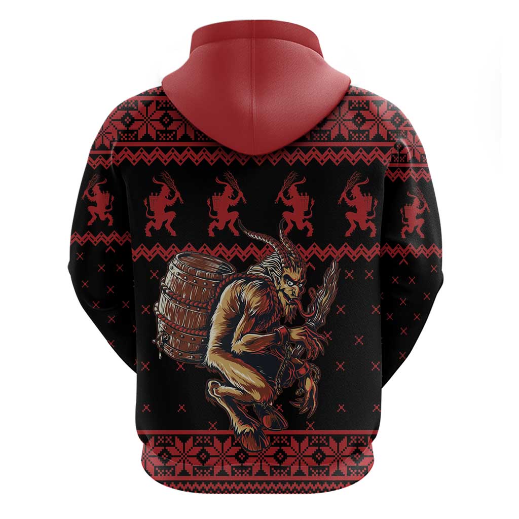Merry Krampus Creepy Christmas Holiday Hoodie Red Version LT18
