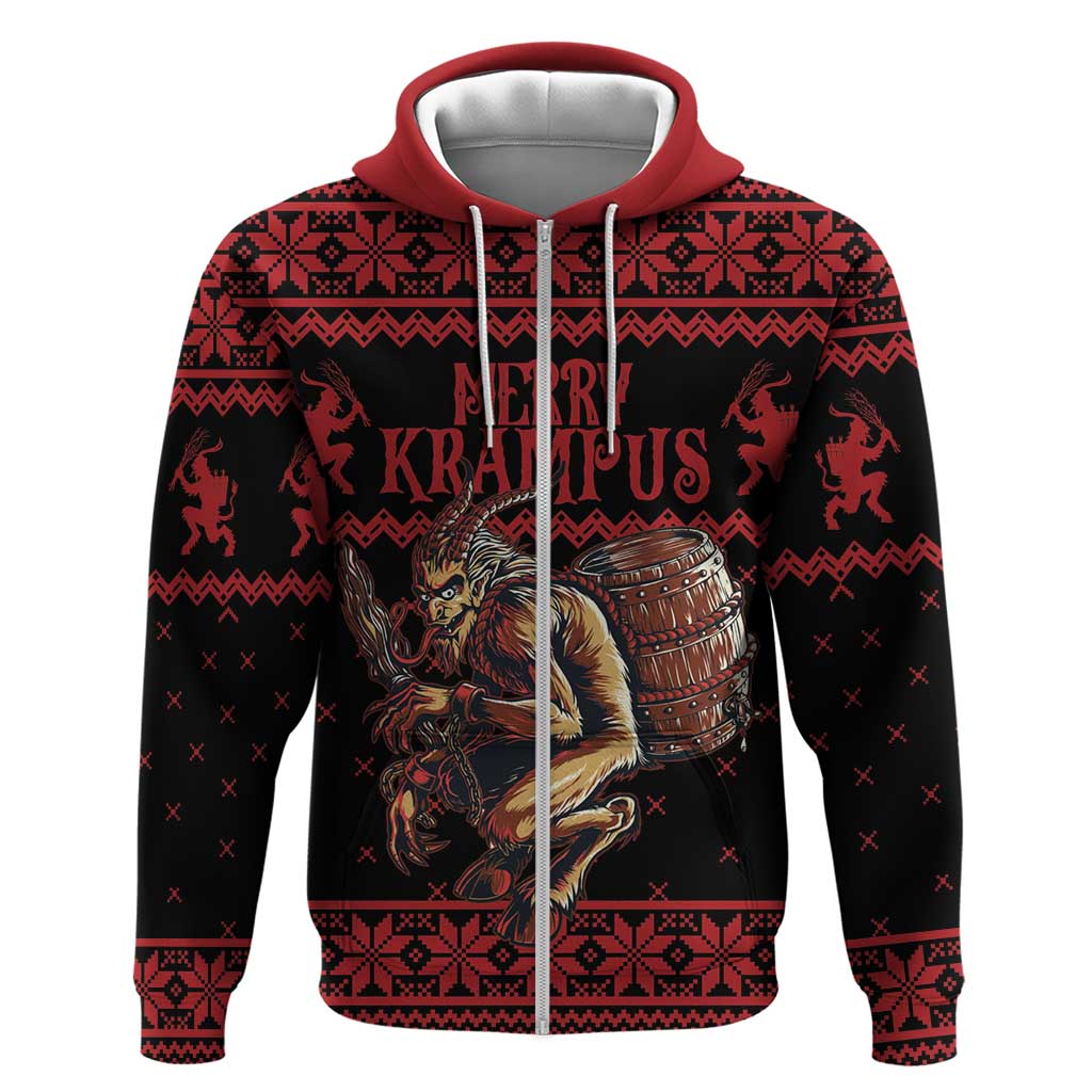 Merry Krampus Creepy Christmas Holiday Hoodie Red Version LT18