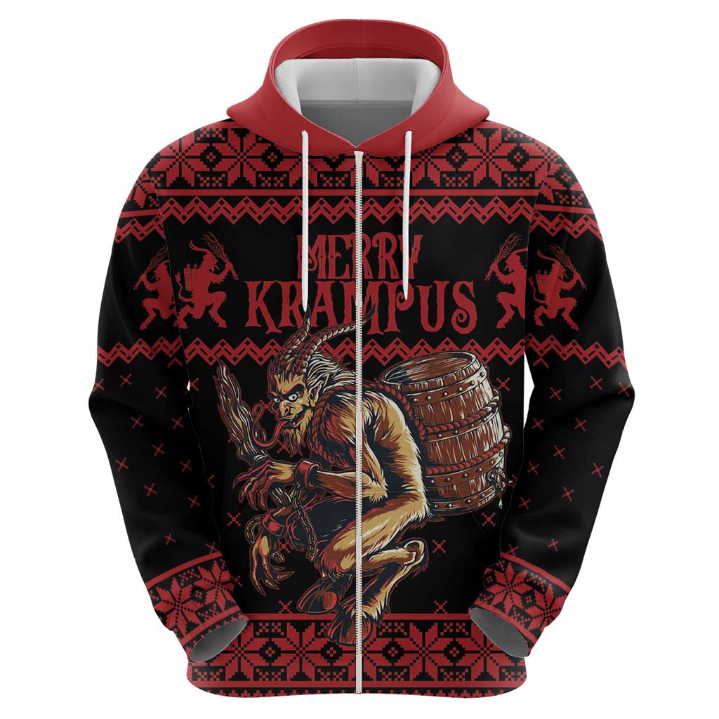 Merry Krampus Creepy Christmas Holiday Hoodie Red Version LT18
