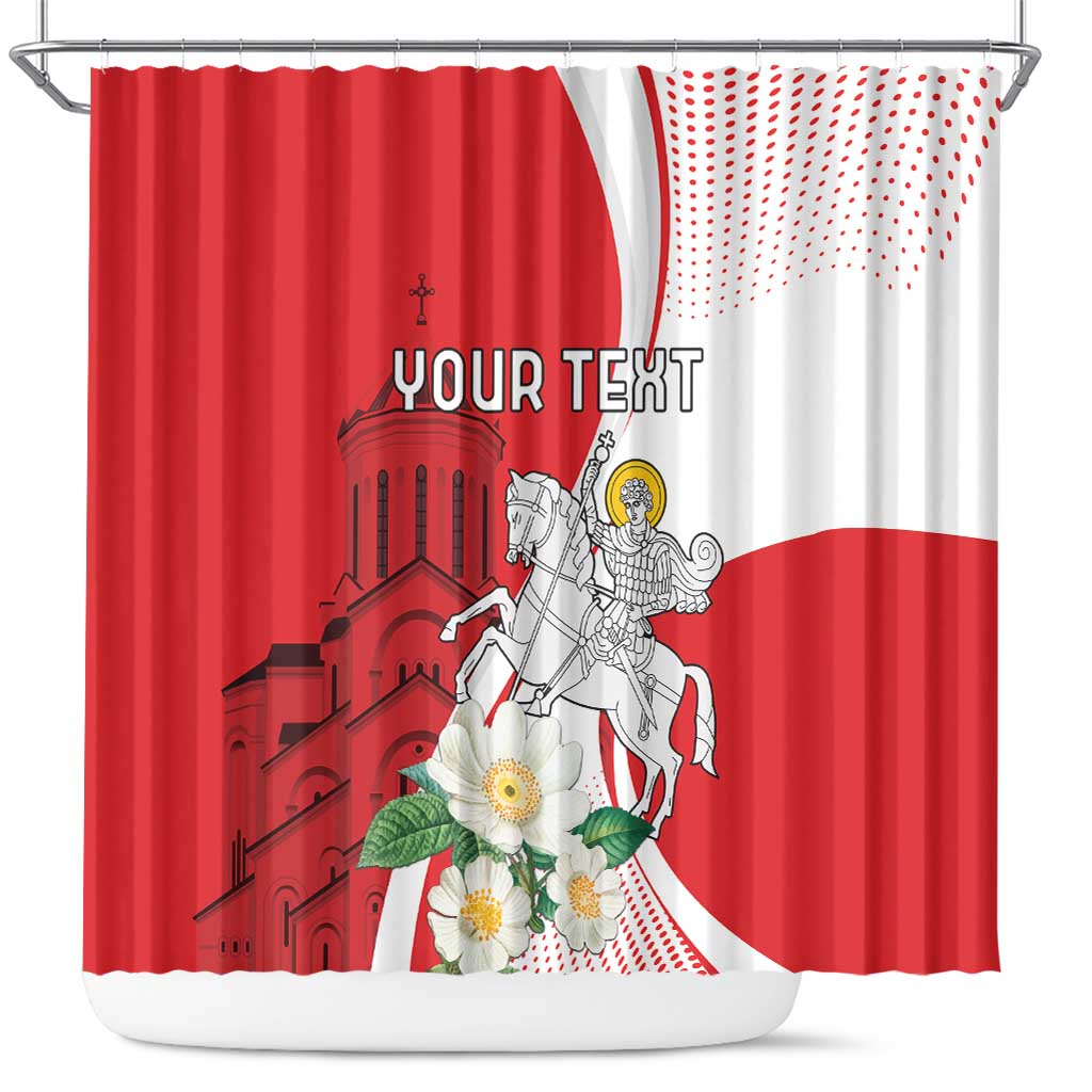 Personalized Georgia Independence Restoration Day Shower Curtain Dzala Ertobashia Rosa Laevigata LT18