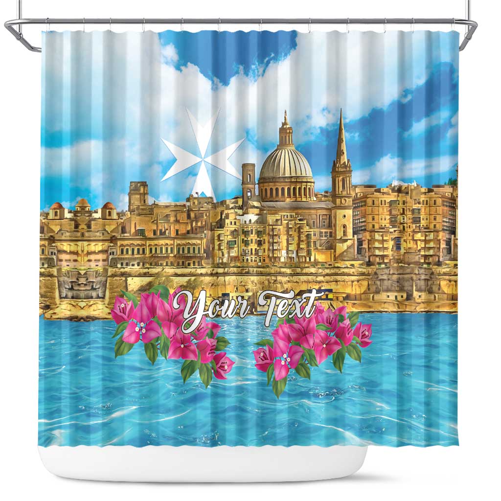 Personalized Malta Shower Curtain Valletta Capital Maltese Cross LT18