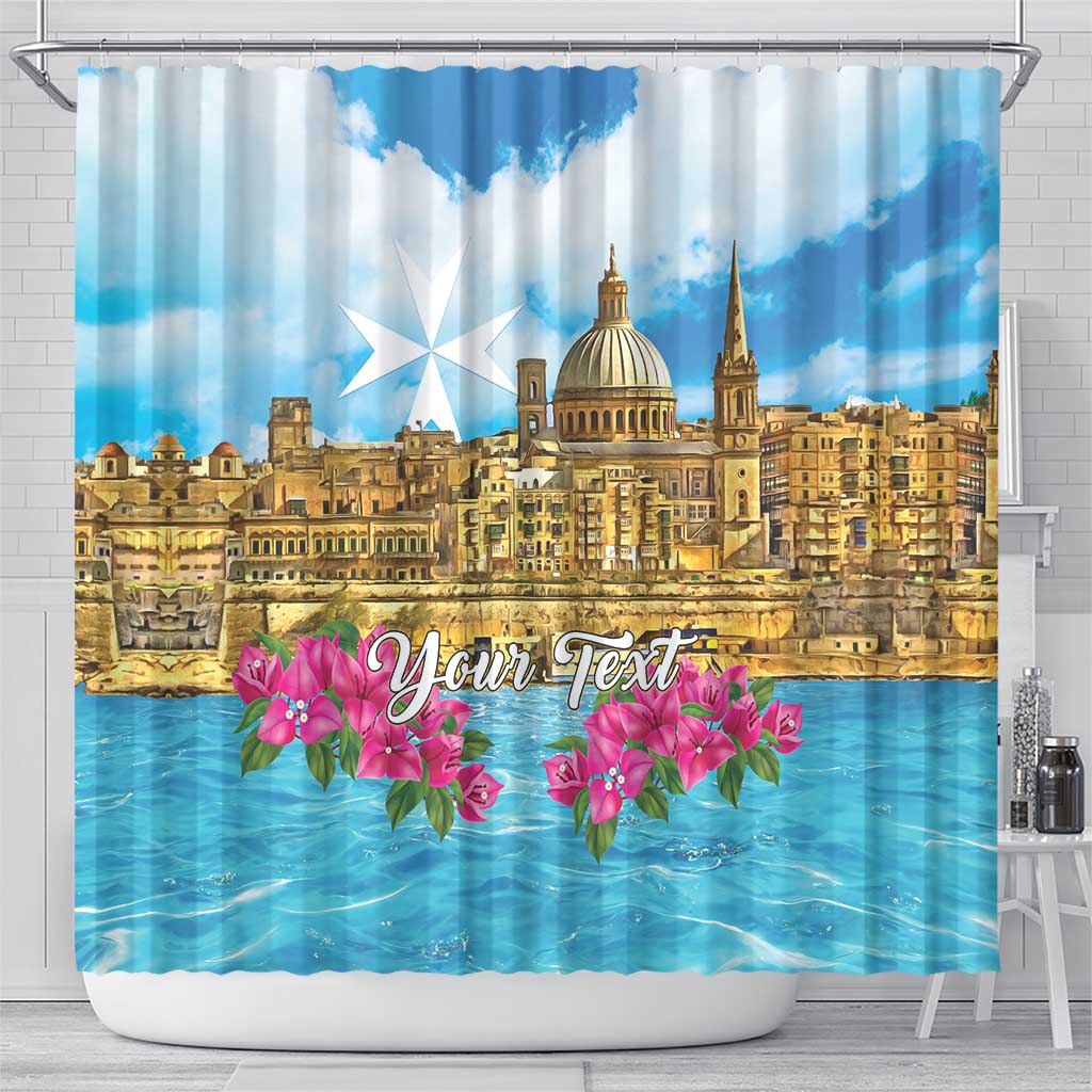 Personalized Malta Shower Curtain Valletta Capital Maltese Cross LT18