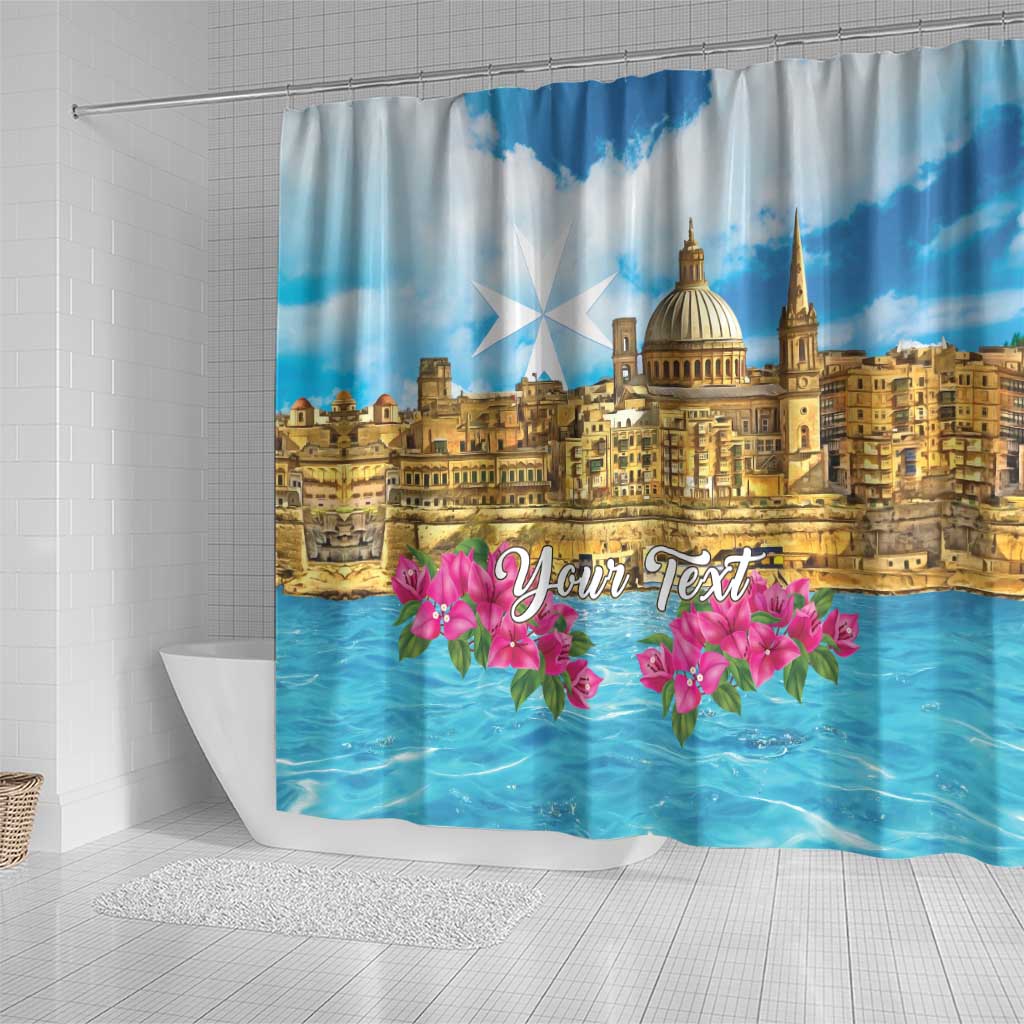 Personalized Malta Shower Curtain Valletta Capital Maltese Cross LT18