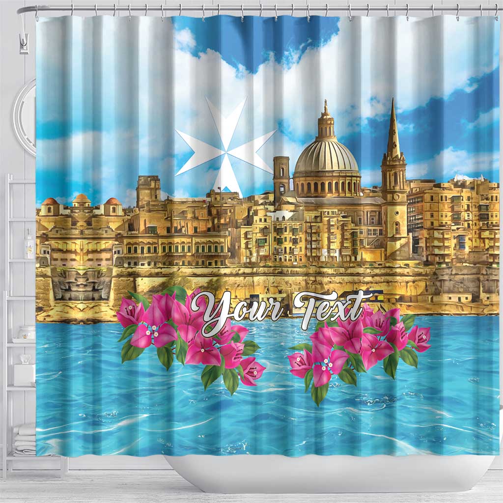 Personalized Malta Shower Curtain Valletta Capital Maltese Cross LT18