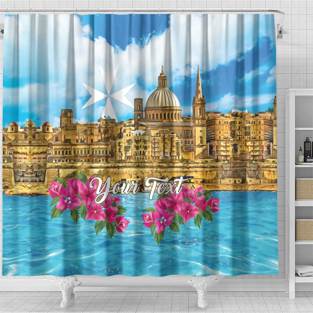 Personalized Malta Shower Curtain Valletta Capital Maltese Cross LT18