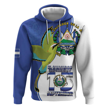 El Salvador Independence Day Hoodie Dios Union Libertad LT18