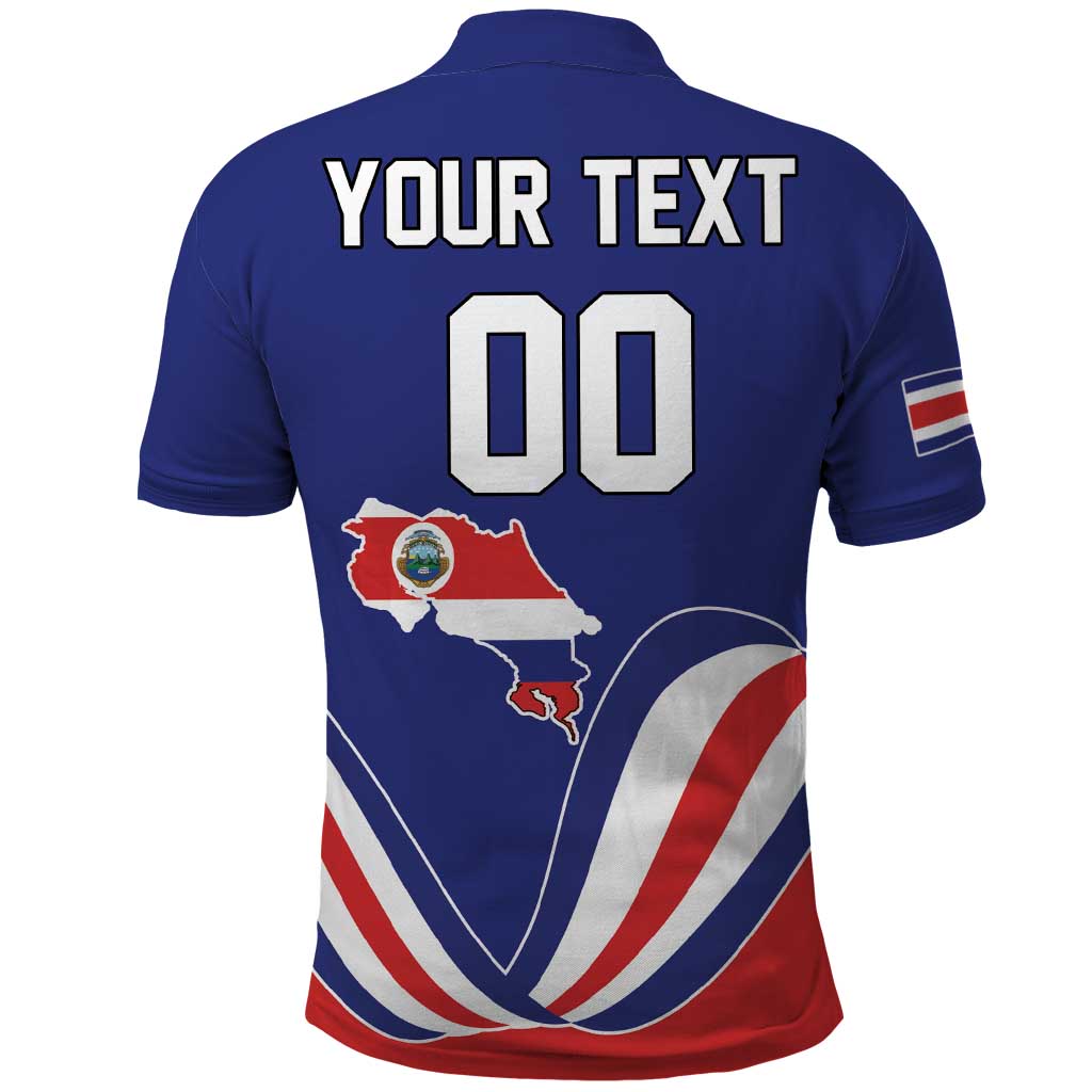 Custom Costa Rica Independence Day Polo Shirt Turdus Grayi Bird With Coat Of Arms LT18