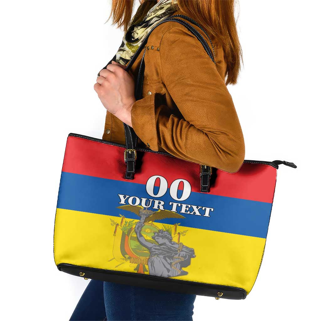Custom Ecuador Independence Day 1809 Leather Tote Bag Monumento a la Independencia LT18